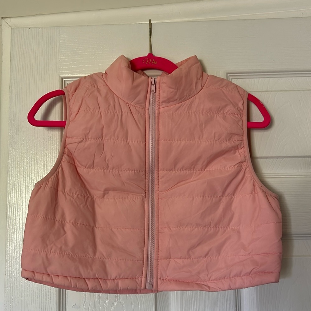 Pink Camellia puffer vest